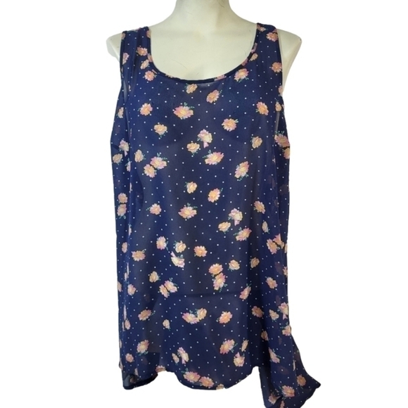 Torrid Floral Sheer High Low Blouse - Picture 1 of 7